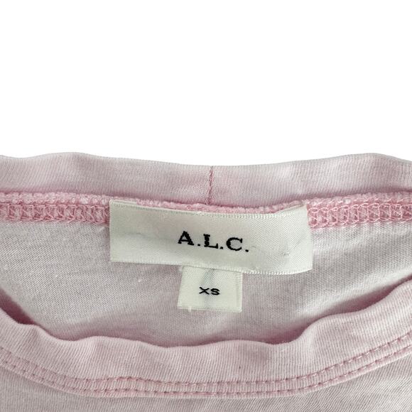 A.L.C. Kati Puff Sleeves Tee Blouse Top Pale Pink Size XS - Picture 4 of 7